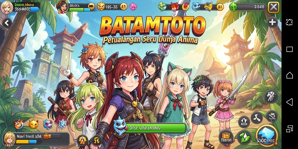 Tampilan gameplay yang mendebarkan dalam dunia Anime.