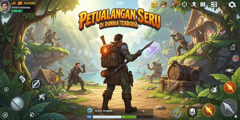 Tampilan gameplay seru dari HARAPJP dalam dunia terbuka.