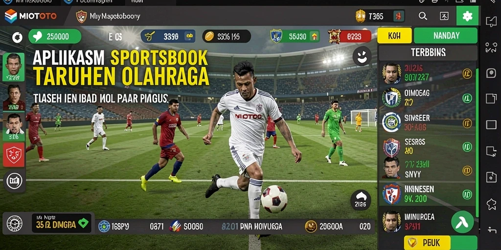 Screenshot gameplay MIOTOTO menampilkan grafik taruhan olahraga yang dinamis.