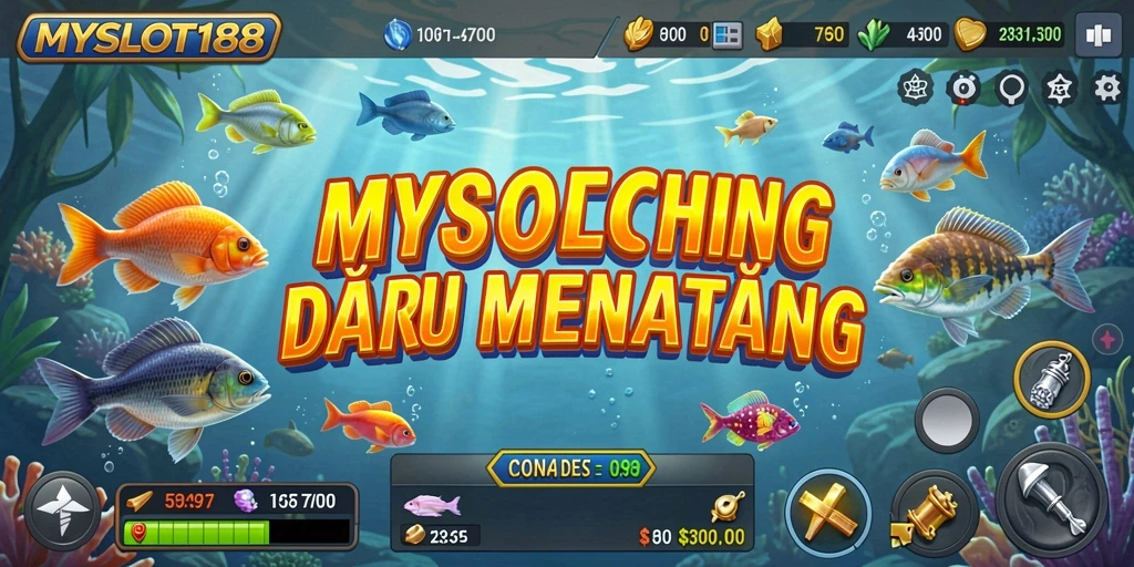 Tangkapan ikan besar dalam gameplay MYSLOT188 yang menampilkan aksi memancing.