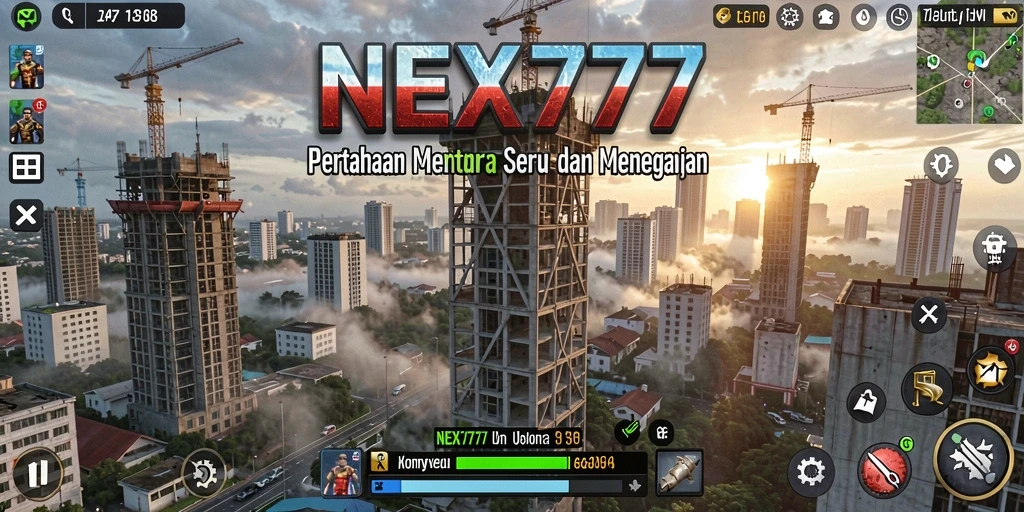 Tampilan gameplay NEX777 yang menegangkan dengan strategi menara.