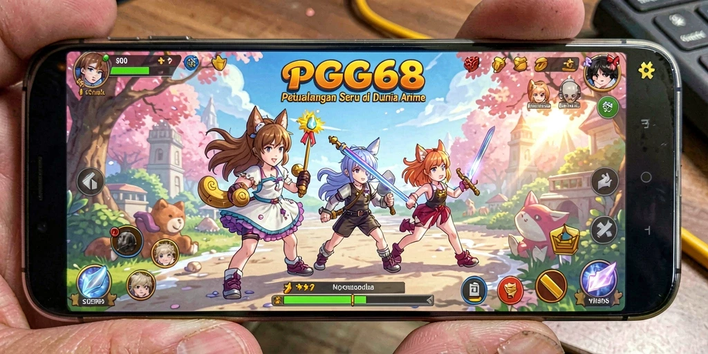 Screenshot PGG68 menampilkan karakter anime dalam aksi menarik.