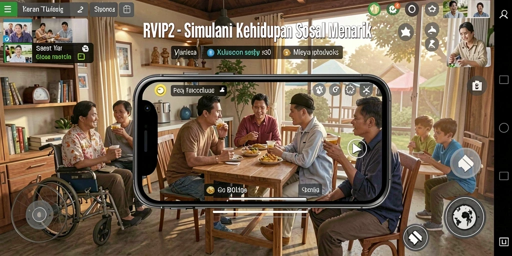 Tampilan gameplay RVIP2 yang menampilkan interaksi karakter.