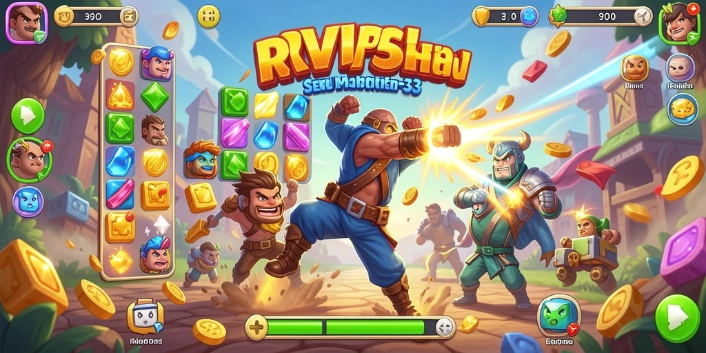 Gameplay seru RVIP5 dengan elemen Match-3 yang menantang.