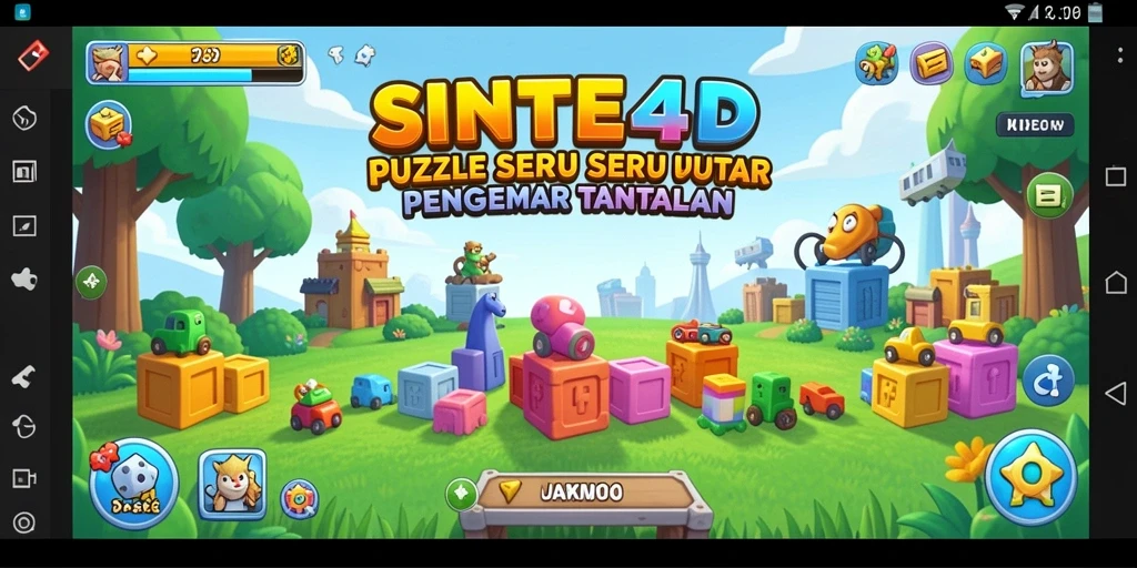 Screenshot gameplay SINTE4D dengan tantangan Puzzle yang menantang.
